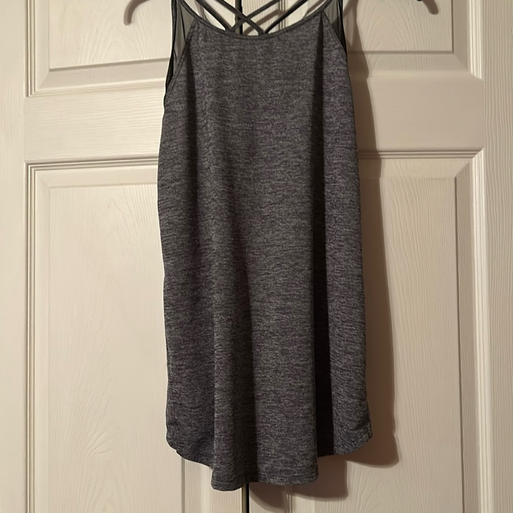 Athletic Works - XL - Gray - Crossback Spaghetti Strap Tank.  Shear accents.